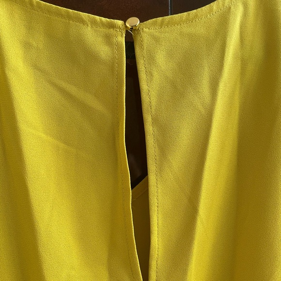 Sharagano Yellow Button Back Tie Front Dress - Size 14 - Picture 5 of 5